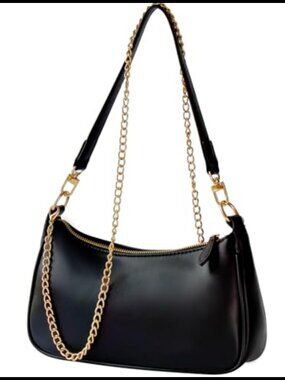 Small PU Leather Shoulder Bag Mini Handbag Detachable Chain Crossbody